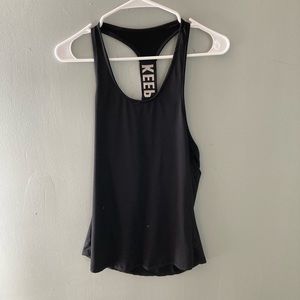 KEEP GOING Black and White Work Out Top